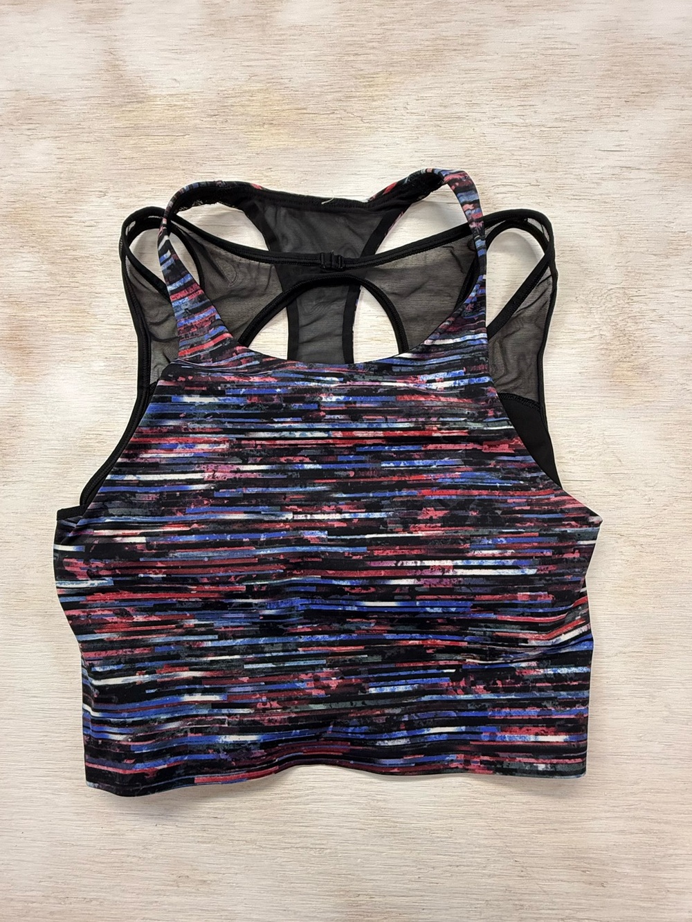 Lululemon Break Free Tank Nulux Hinshu Alpine White Multi/Black Size Small